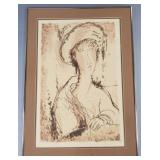 Modigliani print- framed 30" x 21" O.D.