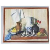 Signed oil painting on board- Russian still life