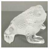 Lalique signed toad figure- 4" x 4"