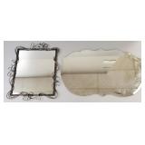 2 mirrors: scaloped bevelled edge & whimsical