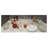 Lg gp asst vintage etc glassware incl Carnival,
