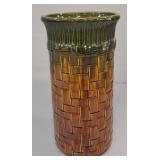 Antique majolica art pottery umbrella stand-