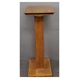 Antique oak wooden plantstand- 36"H 12"W 12"D