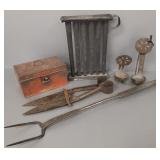 Group antique/ vintage metalware incl