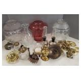 Gp antique lamp shades, mini lamp parts, etc-