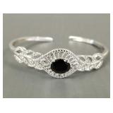 Sterling silver bracelet set with black onyx &