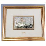 Sterling silver clad wall relief- framed 24" x