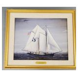 Nautical print- Pilot Schooner- framed 22" x
