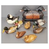 Group assorted duck figures incl bookends, some