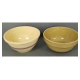 2 large stoneware mixing bowls- 12"D