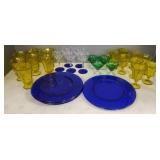 Gp vintage colored glassware incl Uranium, cobalt,