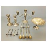 Gp sterling & 875, etc. silver incl 4 weighted pcs