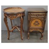 2 pcs vintage carved furniture: smoke stand /