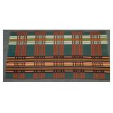 Vintage wool plaid pattern blanket (stains) 77"