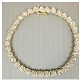 10k gold bracelet s/w 35 tiny low grade diamonds -