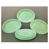 10 vintage 12"D Fire King jadeite oval plates