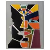 Large mixed media artwork- 47 1/4"H 32"W