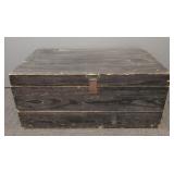 Vintage painted wood chest 15.5"H 35"W 19.5"D