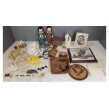 Gp misc incl art Nouveau jewelry casket, pottery -