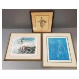 3 pencil signed & #