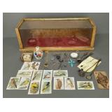 Antique countertop display case w/ jewelry,