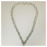 ALBA signed sterling silver & enamel necklace-