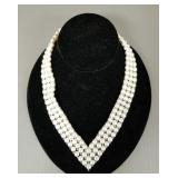 New Old Stock (N.O.S.) sterling silver & pearl V