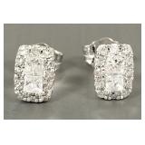 10k white gold earrings s/w .40 cwt diamonds