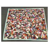 Vintage handmade crazy quilt (as seen- losses) 88"
