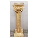 Painted wooden column form pedestal- 37"H