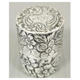 Antique sterling silver cylinder dresser box-
