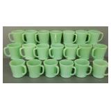 20 Fire King Jadeite D handle mugs- 3 1/2"H