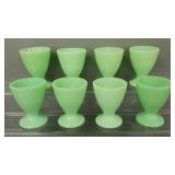 8 McKee jadeite footed cups- 4 1/4"H