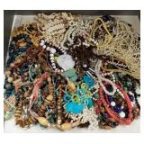 Lg group costume beaded, etc. necklaces