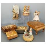 Group wind-up music boxes incl Thorens, Reuge,