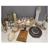 Gp misc decorative items incl metal deer figures,-