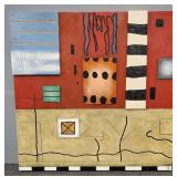 Large signed 3-D painting/ wall sculpture (some