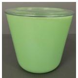 Vintage McKee jadeite covered jar- 5 1/2"H 5"D