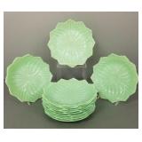 12- 8" Fire King jadeite lotus leaf plates