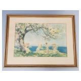 Large vintage Bertha Menzler print- 4 dancing
