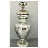 Vintage mercury glass apothecary urn w/ metal