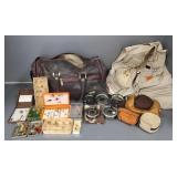 Group fly fishing equipment, etc incl 5 reels,