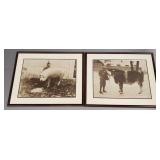 2 vintage signed "G.N. RY Co" enlarged animal
