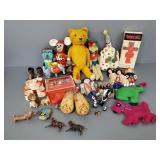 Gp vintage dolls, 15" jointed mohair teddy bear,