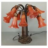 Antique style 15 light lily style table lamp (as