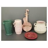 5 pcs of Red Wing pottery: Charles Murphy vase,