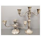 2 weighted sterling silver candelabras- 12" taller