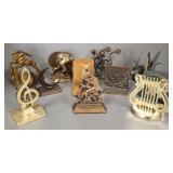 11 pair figural metal, etc bookends-