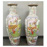 Pair Chinese porcelain palace urns- 52"H