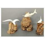 3 John Perry, etc cypress/ driftwood sculptures-